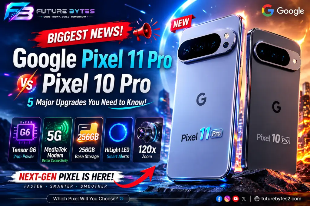 Google Pixel 11 Pro vs Pixel 10 Pro showing biggest rumored upgrades